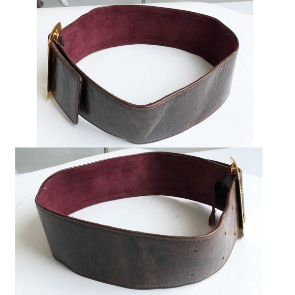 Jack Rabbit Collection Wide Leather Belt Distressed Retro - Picture 3 of 6
